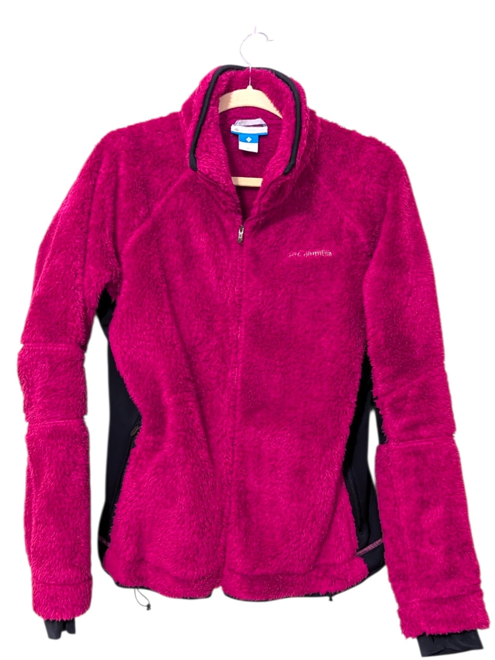 Women's Raspberry Teddy Jacket with Contrast Panels - Picture 2 of 12
